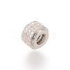 Brass Micro Pave Cubic Zirconia Beads X-ZIRC-S053-YS013-2-1