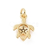 Brass Micro Pave Cubic Zirconia Charms KK-C012-46G-2
