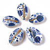 Printed Natural Cowrie Shell Beads X-SSHEL-R047-01-D06-2