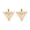 Brass with Cubic Zirconia Cup Pearl Peg Bails Pin Pendants KK-T079-51G-1