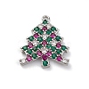 Christmas Series Brass Micro Pave Cubic Zirconia Pendants KK-Q010-01P-07-1