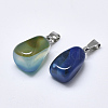 Natural Banded Agate/Striped Agate Pendants G-T122-20H-2