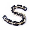 Handmade CCB Plastic Boston Link Chains AJEW-JB00683-02-2