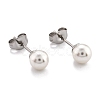 Plastic Imitation Pearl Stud Earrings STAS-D0001-03-P-A-1