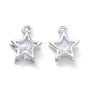 Alloy Clear Cubic Zirconia Charms ZIRC-A022-01P-1