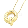 Brass & Plastic Pearl Letter Pendant Box Chain Necklaces for Women NJEW-U017-01G-17-2