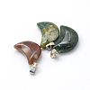 Moon Natural Indian Agate Pendants X-G-Q369-05-2