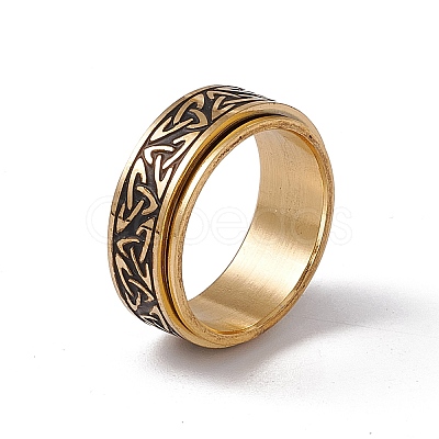 Enamel Sailor's Knot Pattern Rotating Spinner Ring RJEW-G272-01G-1