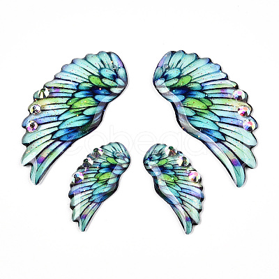 Epoxy Resin Wing Pendants FIND-N005-64C-1