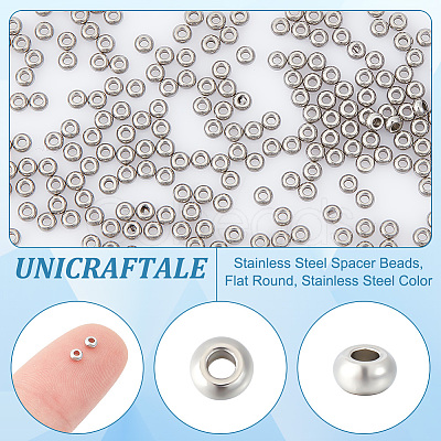 200Pcs 202 Stainless Steel Spacer Beads STAS-UN0056-40-1