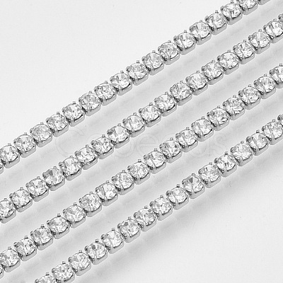 304 Stainless Steel Rhinestone Strass Chains STAS-T055-12P-1