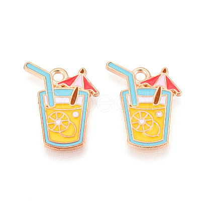 Beach Theme Alloy Enamel Pendants ENAM-T022-33F-1