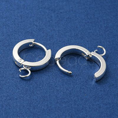 201 Stainless Steel Huggie Hoop Earrings Findings STAS-A167-01J-S-1