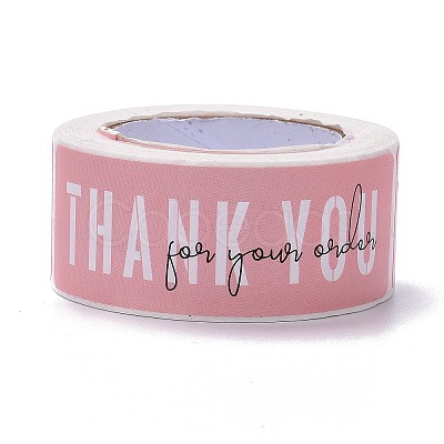 Pink Rectangle Paper Thank You Stickers LS-DIY-C042-07B-1