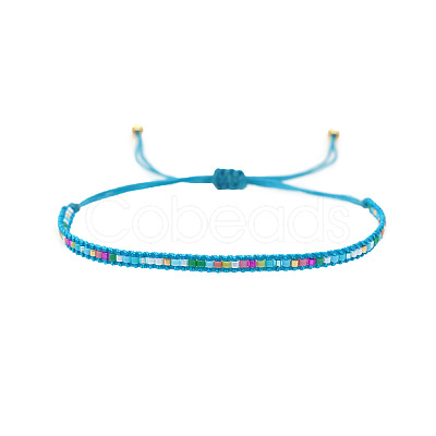 Bohemian Style Glass Seed Beaded Braided Bead Bracelets  for Women DY3905-1-1