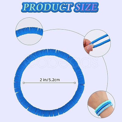 Polymer Clay Heishi Surfer Stretch Bracelets Set BJEW-SW00128-1