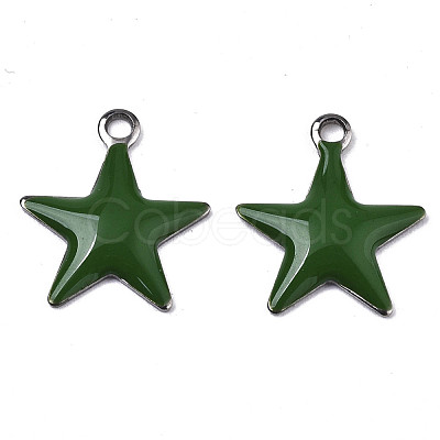 201 Stainless Steel Enamel Charms STAS-N088-14E-1