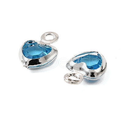 Heart Brass Glass Charms LS-KK-S385-01S-08-1