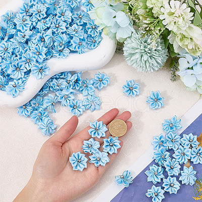 Polyester Rhinestones Flower for Ornament Appliques DIY Wedding FIND-WH20001-76A-1