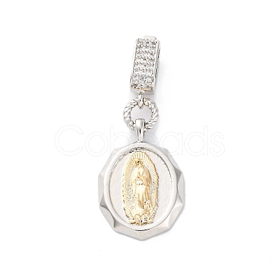 Brass Micro Pave Cubic Zirconia Pendants KK-S510-45GP-03-1