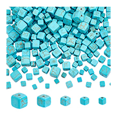 318Pcs Synthetic Turquoise Beads Strands G-PH0002-70-1