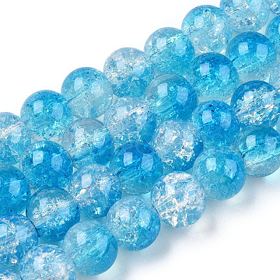 Transparent Crackle Baking Paint Glass Beads Strands DGLA-T003-01A-05-1