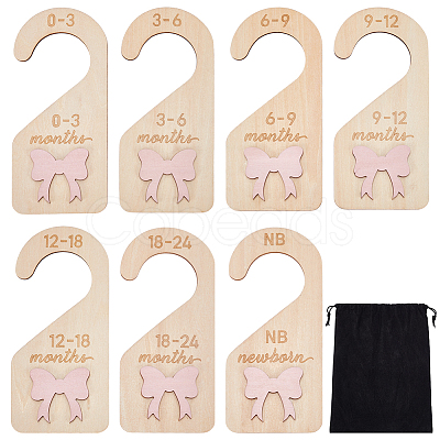 7Pcs MDF Closet Hanger Organizer AJEW-WH0752-034-1