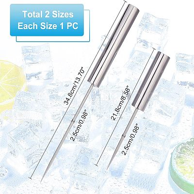 Unicraftale 2Pcs 2 Style 201 Stainless Steel Ice Pick TOOL-UN0001-14-1