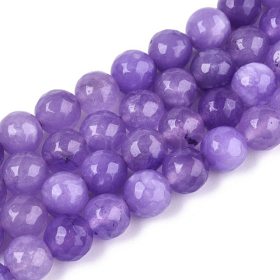 Dyed Natural White Jade Beads Strands G-T139-8mm-60-10-1