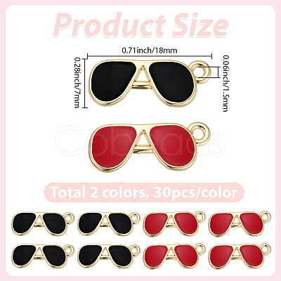 60Pcs 2 Colors Alloy Enamel Pendants ENAM-SC0007-81-1