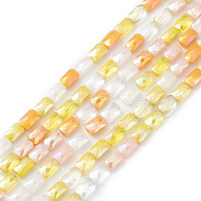 Gradient Color Electroplate Glass Bead Strands X1-GLAA-E042-01C-1