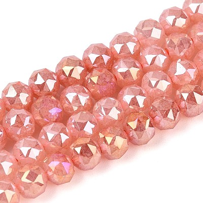 Anti-Tarnish Electroplate Glass Beads Strands GLAA-N064-6mm-04-1