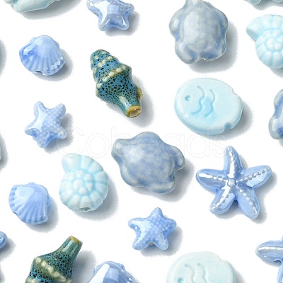 24Pcs 8 Styles Handmade Porcelain Beads PORC-FS0001-46C-1