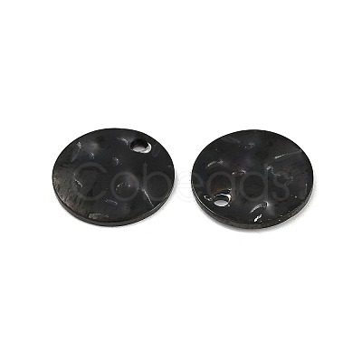 304 Stainless Steel Textured Disc Charms STAS-Q336-11C-B-1