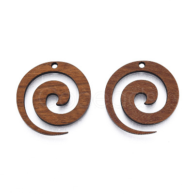 Natural Walnut Wood Pendants WOOD-N011-018-1