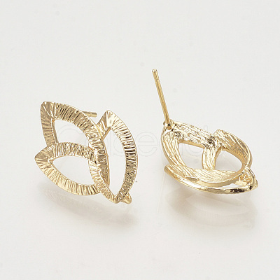 Brass Stud Earring Findings KK-T027-99G-1