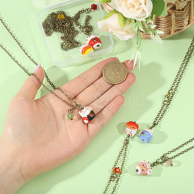 6Pcs Brass Necklaces NJEW-CA00002-1