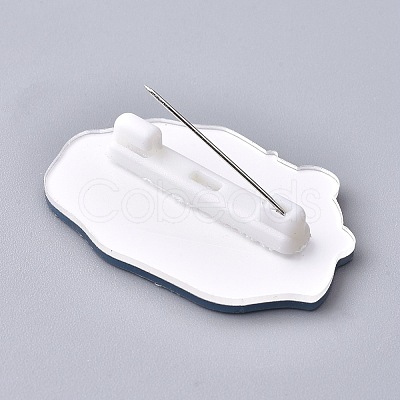 Acrylic Safety Brooches JEWB-F012-19-1