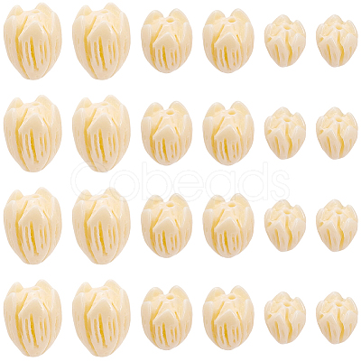 100Pcs 3 Styles Dyed Synthetic Coral Beads CORA-SC0001-25-1