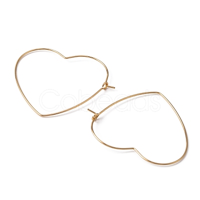 40Pcs 4 Styles Brass Hoop Earring Findings KK-BC0002-39-1
