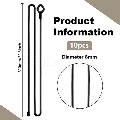 10Pcs Reusable Silicone Cable Tie AJEW-DR0001-81-1