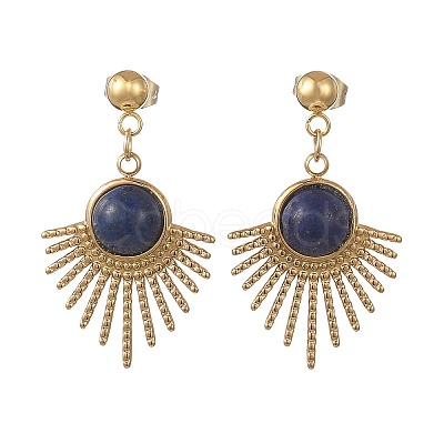 Natural Gemstone Stud Dangle Earrings EJEW-JE07269-01-1