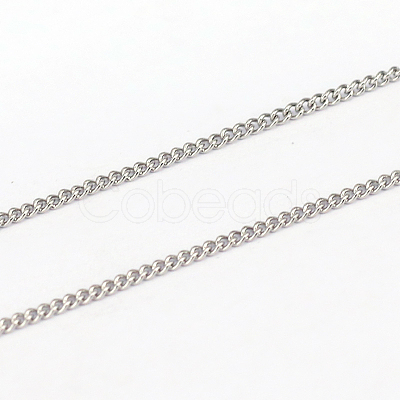 Tarnish Resistant 304 Stainless Steel Curb Chains CHS-L001-59-0.3mm-1