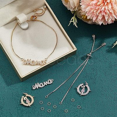 12Pcs 4 Colors Half Finished Rack Plating Brass Chain Bracelets KK-NB0002-71-1