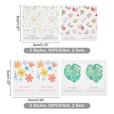 4 Bags 4 Styles Coated Paper Sealing Stickers DIY-GA0002-15-1