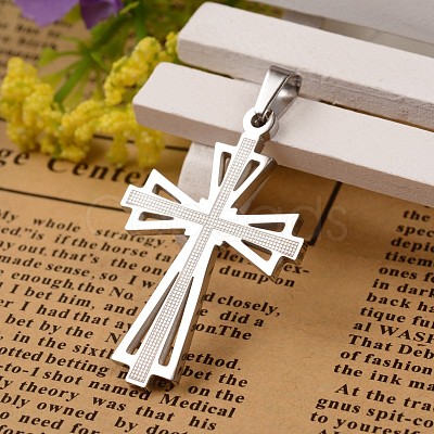 Tarnish Resistant 304 Stainless Steel Cross Pendants LS-STAS-I035-31A-1