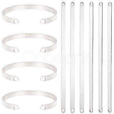 6Pcs Stainless Steel Blank Cuff Bangles MAK-BBC0001-32P-1