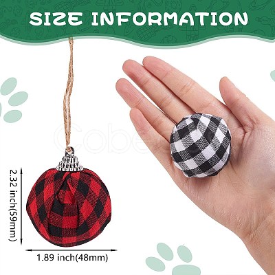 12Pcs 2 Colors Foam and Plastic with Cloth Ball Christmas Tree Decorations DIY-SZ0003-81-1