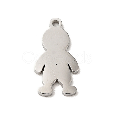 Non-Tarnish 304 Stainless Steel Textured Pendants STAS-J040-09B-P-1
