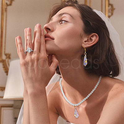 10Pcs 5 Styles Electroplated Natural Quartz Crystal Copper Wire Wrapped Pendants PALLOY-FG00005-1